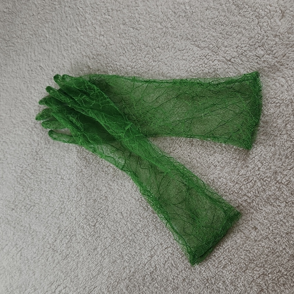 LACE Spider web lace gloves green Halloween, so witchy and fun!!! - Picture 5 of 5